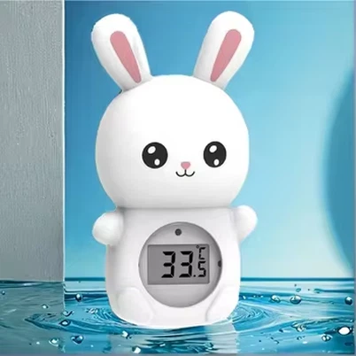 Sarjakuva Rabbit Bath -lämpömittari